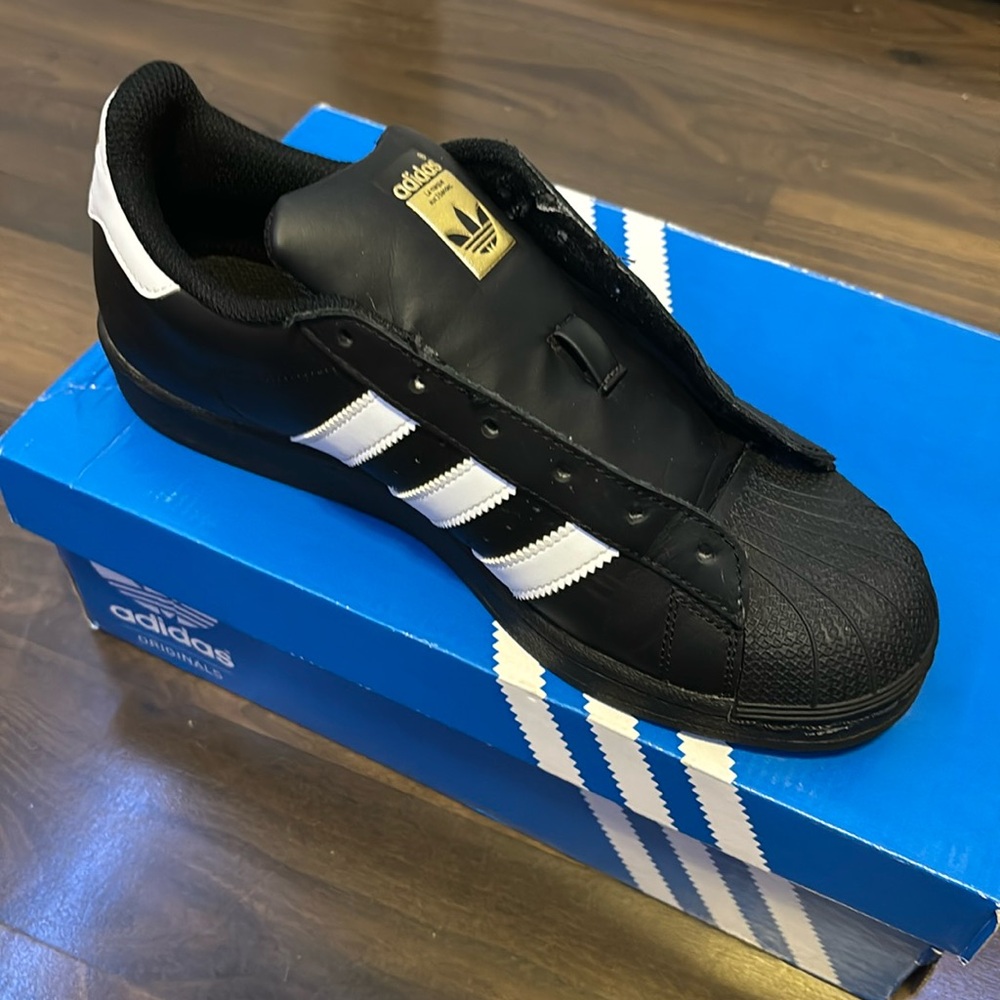 Black Adidas (Missing Shoe Laces)